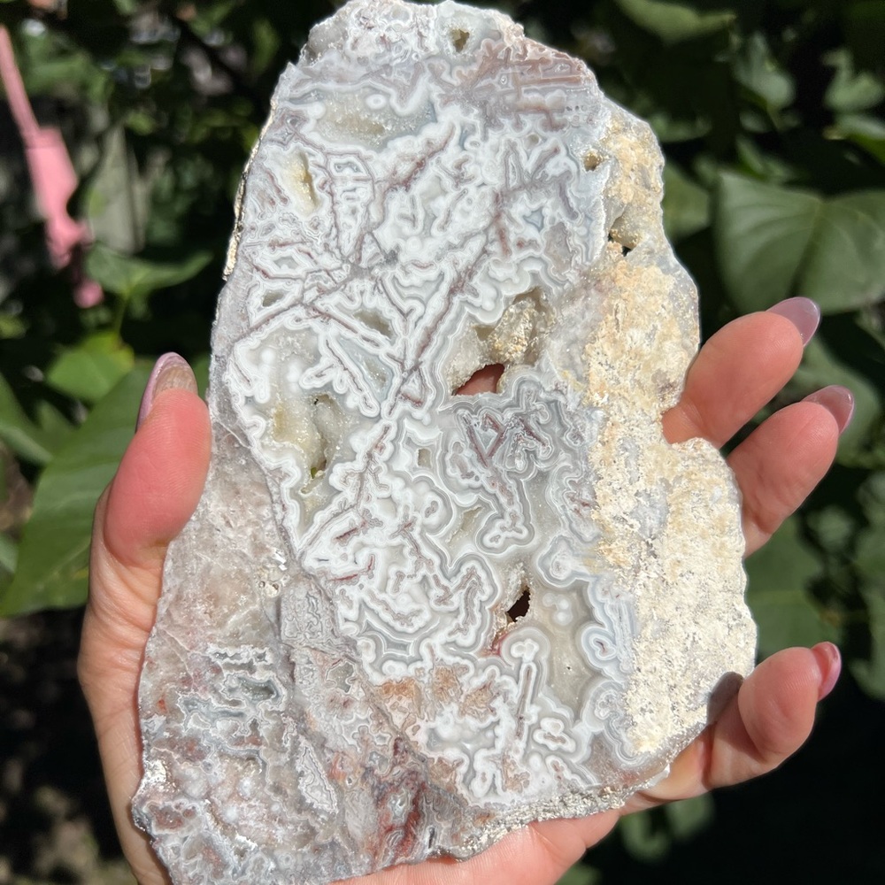 Mexican lace (1) agate slab with stand | crystal - Picture 4 of 14